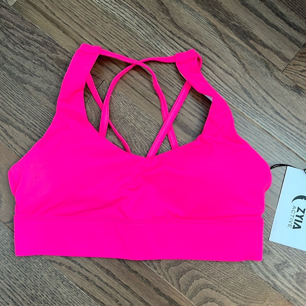 NWT Zyia Active Hot Pink Light n Tight Sports Bra
